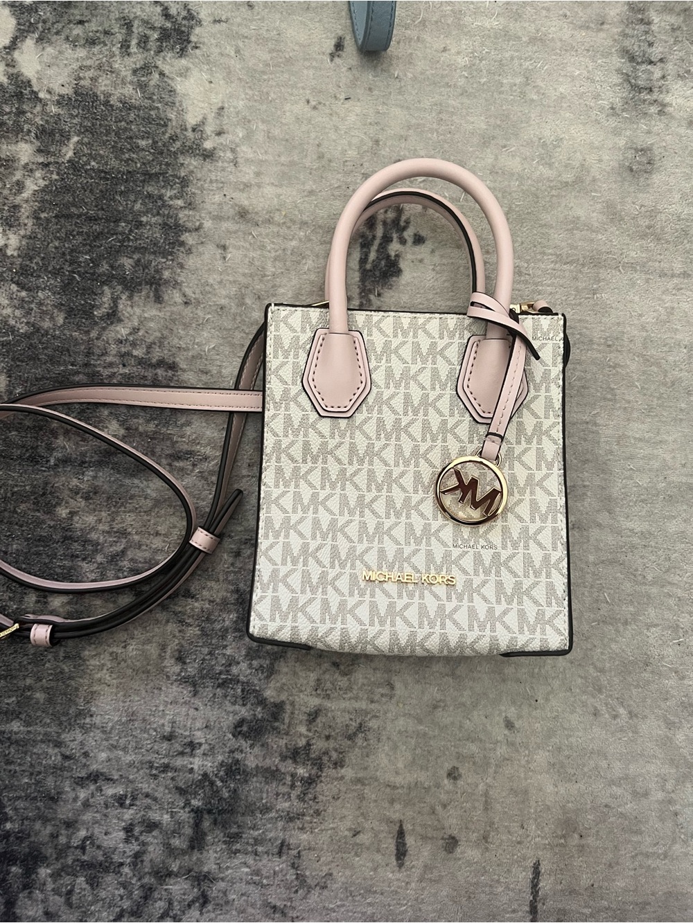 Michael Kors Pink Trim Signature Logo Crossbody Tote